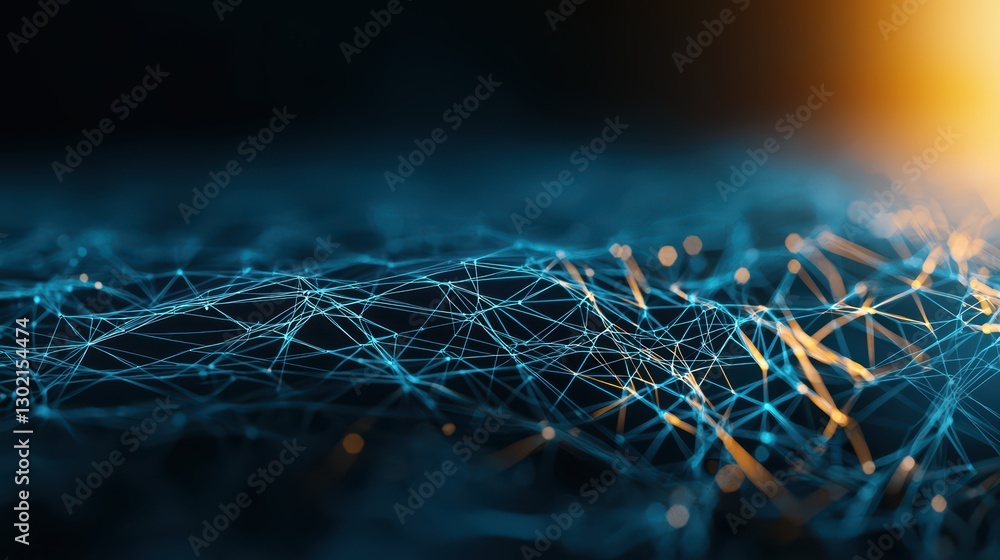 Poster visualizing business networks as floating energy connections