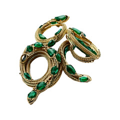 222-emstone Cut emerald Hair Ornaments Hairpins snake isolate with white background no