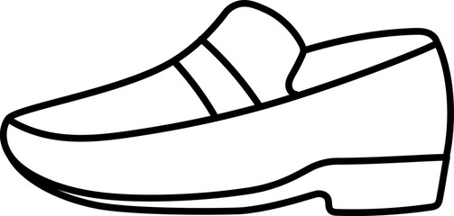 hand drawn loafers outline illustration
