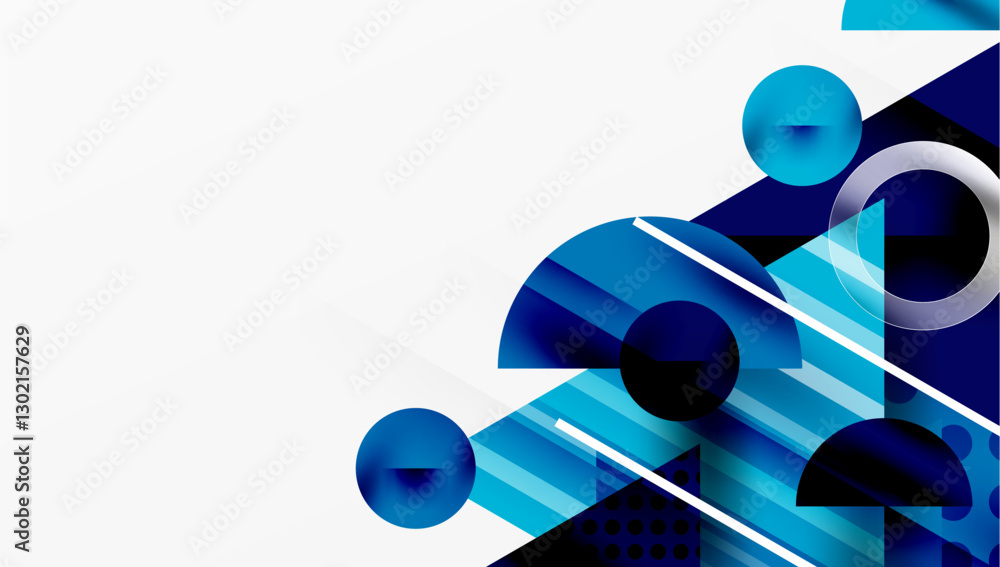 Poster Modern geometric background - overlapping triangles with smooth gradients and semi-transparency