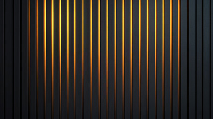 Brightly lit art deco wooden wall with vertical lines creating modern aesthetic. warm glow enhances texture and depth, making it visually striking