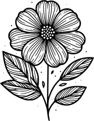 This is an illustration of flowers in a simple and modern line art style.