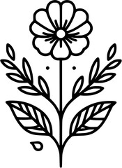 This is an illustration of flowers in a simple and modern line art style.