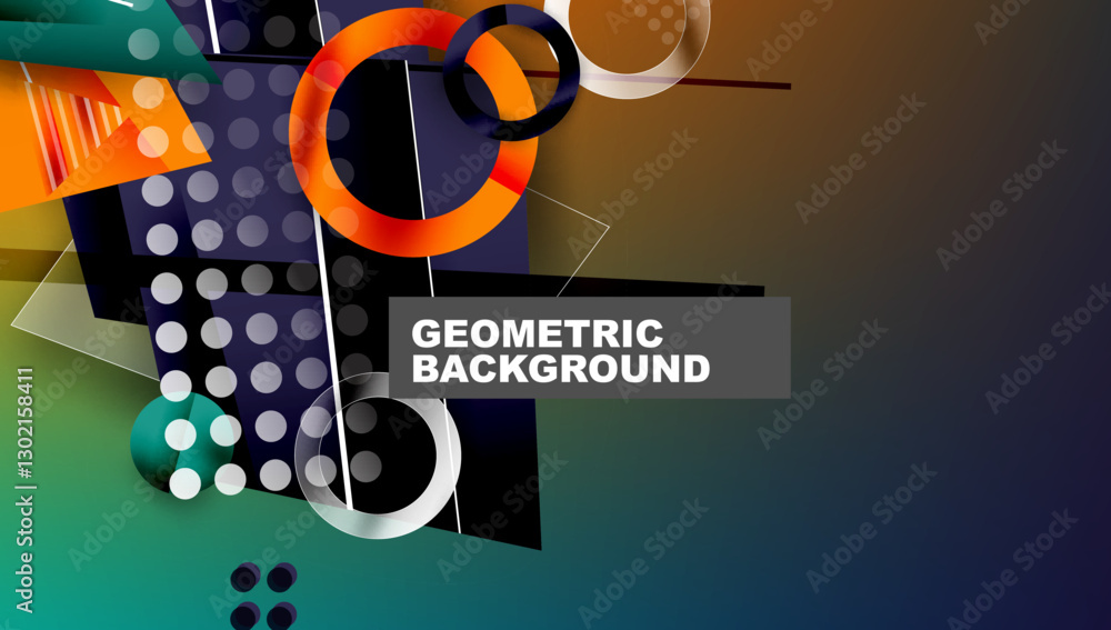 Poster creative triangles and circles composition