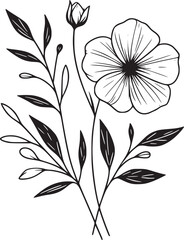 This is an illustration of flowers in a simple and modern line art style.