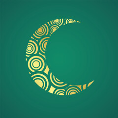 Islamic Crescent Moon with Ornamental Pattern – Ramadan Symbol