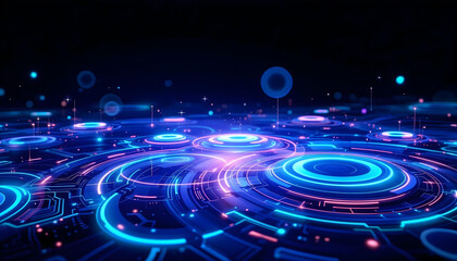 Obraz premium abstract technology background with circles