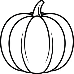 Pumpkin Outline Vector - Autumn Harvest Illustration