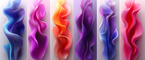 Abstract Colorful Fluid Shapes Design