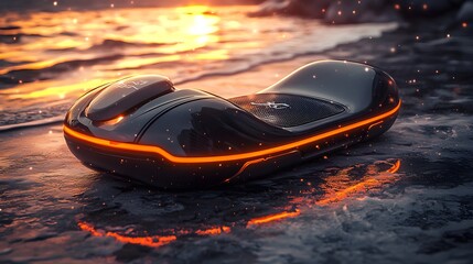 Obraz premium Close-up view of a computer mouse resting on a smooth surface ready for user interaction in a digital environment