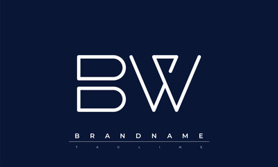 B, W logo design. BW  creative Monogram Logo. This logo design is the process of creating a visual symbol that represents a brand, company, or individual.