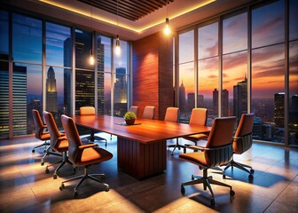 Modern urban exploration conference room.