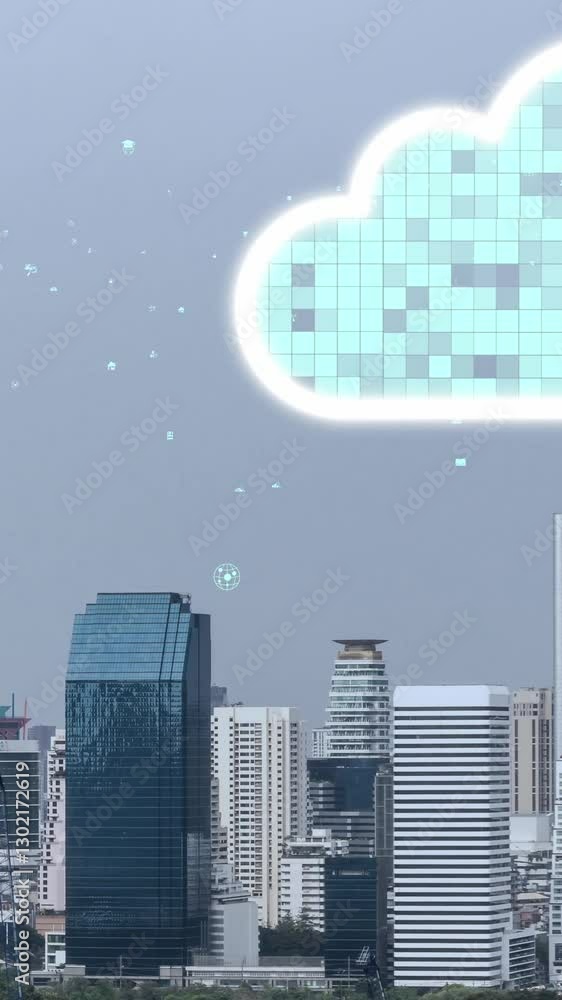 Poster cloud computing technology and online data storage for alteration data sharing . computer connects t
