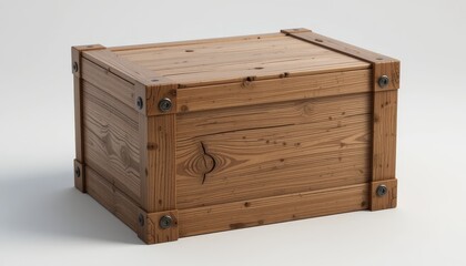 Rustic Wooden Crate: A Vintage Storage Box. 3d old wooden crate 