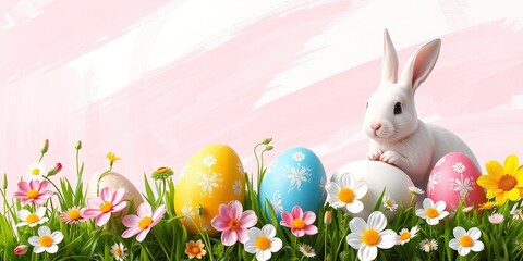 Obraz premium Springtime Brushstroke Patterns for Easter