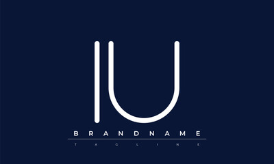 I, U logo design. IU  creative Monogram Logo. This logo design is the process of creating a visual symbol that represents a brand, company, or individual.