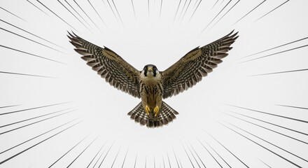 Fototapeta premium Majestic Peregrine Falcon in Flight Dynamic Action Shot Bird of Prey Wings Spread Wide