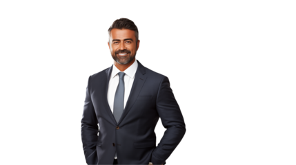 Confident Businessman Portrait Corporate Success Image