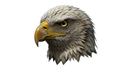 Fototapeta premium Majestic Bald Eagle Head Profile Detailed Wildlife Portrait Digital Art