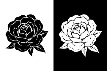 Minimalist Peony Flower Icon. Perfect for Modern Illustrations