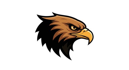 Obraz premium Powerful Eagle Head Mascot Logo Design Fierce Bird of Prey Illustration