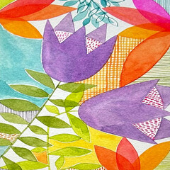 Abstract Floral Textile Seamless Design