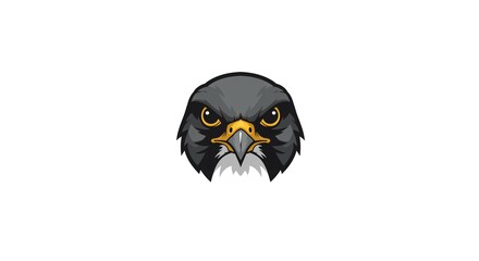 Obraz premium Powerful Falcon Head Illustration Fierce Bird of Prey Mascot Design Graphic for Branding