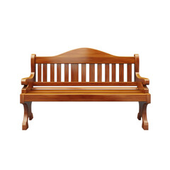 Wooden bench isolate on transparent background