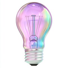 Fototapeta premium Iridescent Purple Pink Lightbulb