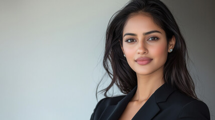 Obraz premium young indian business woman standing at office