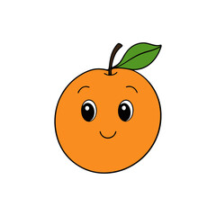 Cute apricot cartoon vector
