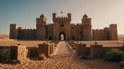 Majestic Desert Castle Oasis Awaits in the Arid Landscape