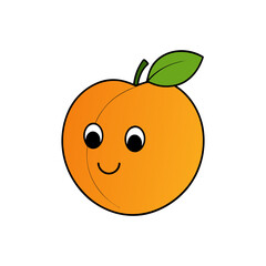 Cute apricot cartoon vector