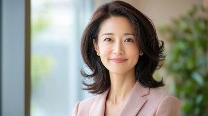 Fototapeta premium young beautiful business woman standing at office