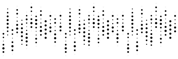 Halftone gradient. Dotted gradient, smooth dots spraying and halftones dot background seamless horizontal geometric pattern vector template set