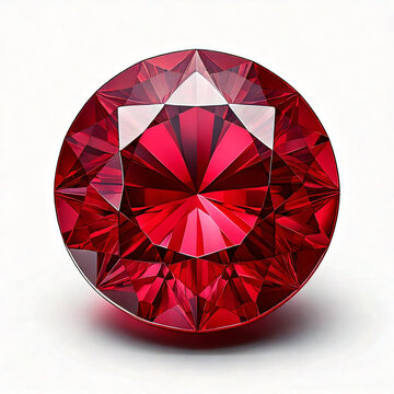 486-emstone in Round Cut ruby isolate with white background no cast shado