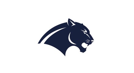 Fototapeta premium Powerful Panther Head Logo Design Illustration Wild Cat Silhouette Dark Blue
