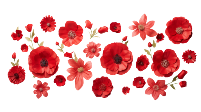 Red Floral Arrangement Paper Flowers Design for Spring