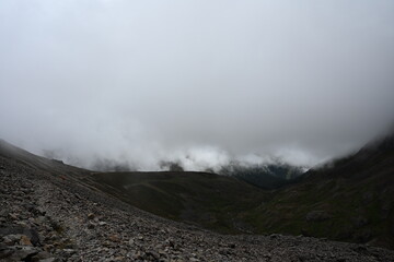 mountain landscape with clouds