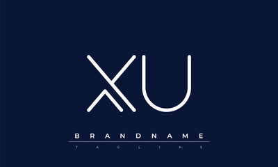 X, U logo design. XU  creative Monogram Logo. This logo design is the process of creating a visual symbol that represents a brand, company, or individual.