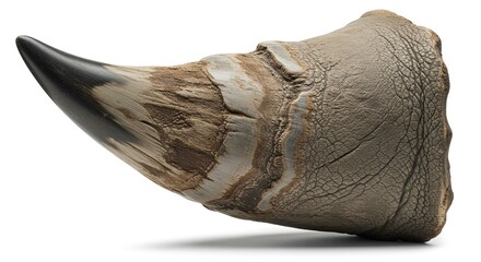 Obraz premium Authentic Rhinoceros Horn Close Up Detailed Texture and Color of Wildlife Artifact