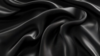 Obraz premium Dark satin fabric gracefully drapes and softly reflects the light