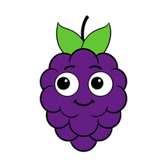 Cute blackberry cartoon vector