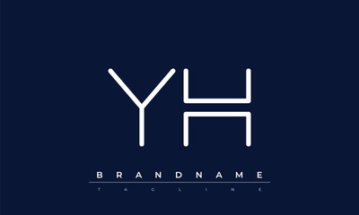 Y, H logo design. YH  creative Monogram Logo. This logo design is the process of creating a visual symbol that represents a brand, company, or individual.