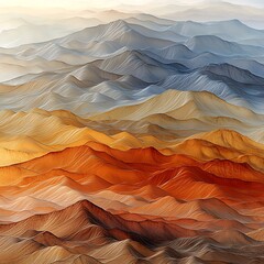 Colorful Mountain Range Sunrise