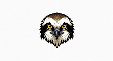 Fototapeta premium Fierce Osprey Bird Head Detailed Illustration Wildlife Nature Raptor
