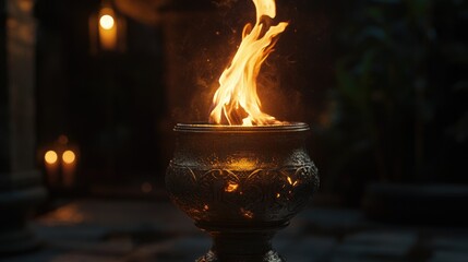 Candle in Metal URN