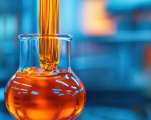 Closeup of crude oil being refined into lubricants and petrochemicals