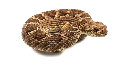 Obraz premium Coiled Mojave Rattlesnake Close up Desert Reptile Venomous Snake Wildlife Photography