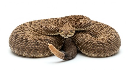 Fototapeta premium Coiled Desert Rattlesnake Close Up Venomous Reptile Wildlife Photography